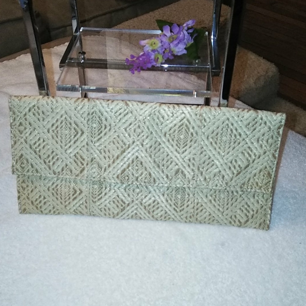 Woven Chevron Clutch